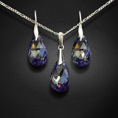 Sudraba komplekts "Baroka (Tanzanite AB)" ar Swarovski™ kristāliem цена и информация | Наборы украшений | 220.lv