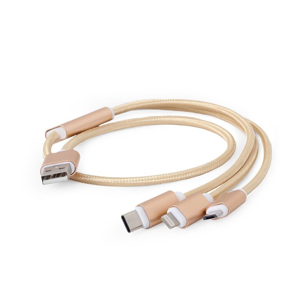 Gembird USB 3-in-1 USB 2.0 - Lightning, USB-C (M), Micro USB (M), 1m цена и информация | Kabeļi un vadi | 220.lv