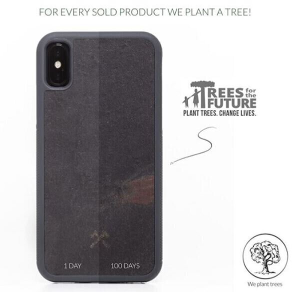 Woodcessories Stone Collection EcoCase iPhone Xs Max volcano black sto056 цена и информация | Telefonu vāciņi, maciņi | 220.lv
