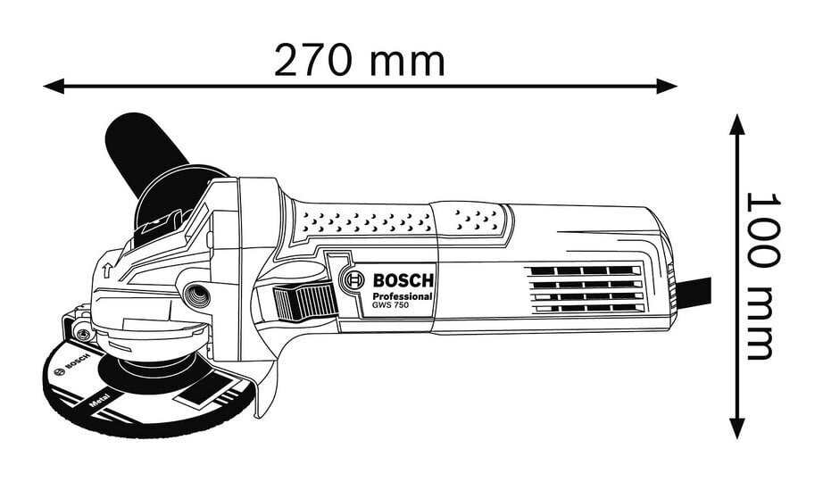 Elektriskā leņķa slīpmašīna Bosch GWS 750-125 Professional цена и информация | Slīpmašīnas | 220.lv