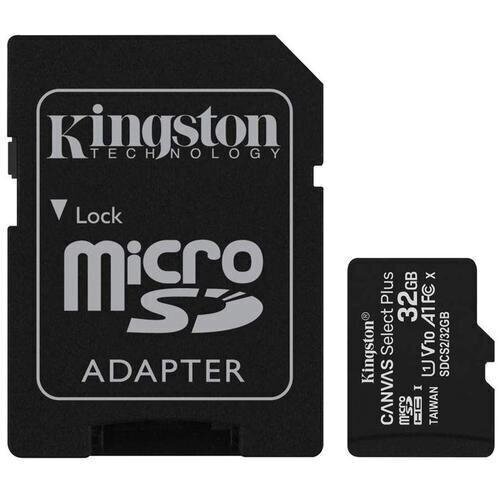 Kingston microSDHC 32GB Canvas Select Plus 100R A1 C10 + Adapteris цена и информация | Atmiņas kartes mobilajiem telefoniem | 220.lv