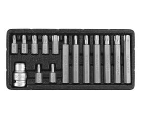 Uzgaļu komplekts Yato Torx security T20-T55 YT-0417, 15 gab. cena un informācija | Rokas instrumenti | 220.lv