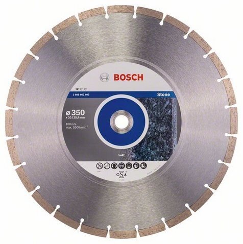 Dimanta disks Bosch Standard for Stone 350 x 25,4mm cena un informācija | Rokas instrumenti | 220.lv