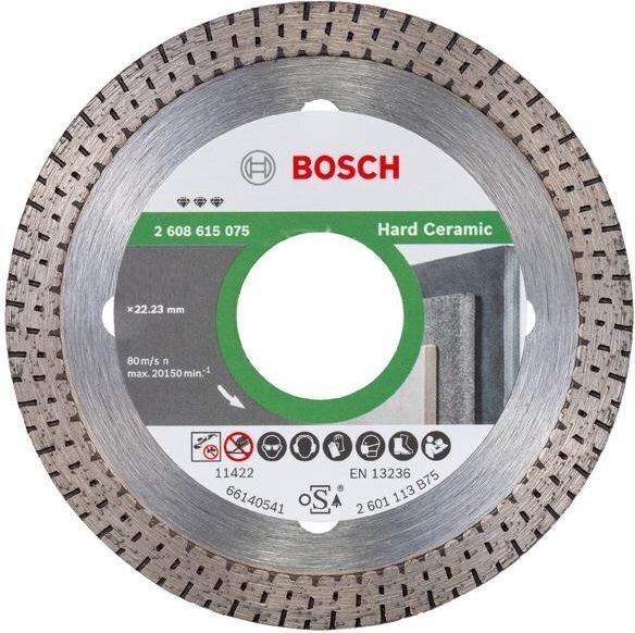 Dimanta disks Bosch Best for Hard Ceramic 125x22,23 mm cena un informācija | Rokas instrumenti | 220.lv