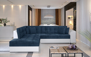 Stūra dīvāns Pieretta, zils/balts cena un informācija | Stūra dīvāni | 220.lv