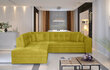 Stūra dīvāns Pieretta, dzeltens cena un informācija | Stūra dīvāni | 220.lv