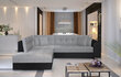 Stūra dīvāns Pieretta, tumši pelēks/melns cena un informācija | Stūra dīvāni | 220.lv