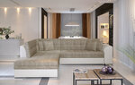 Stūra dīvāns Pieretta, smilšu krāsas/balts