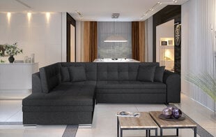 Stūra dīvāns Pieretta, tumši pelēks cena un informācija | Stūra dīvāni | 220.lv