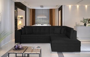 Stūra dīvāns Pieretta, melns cena un informācija | Stūra dīvāni | 220.lv