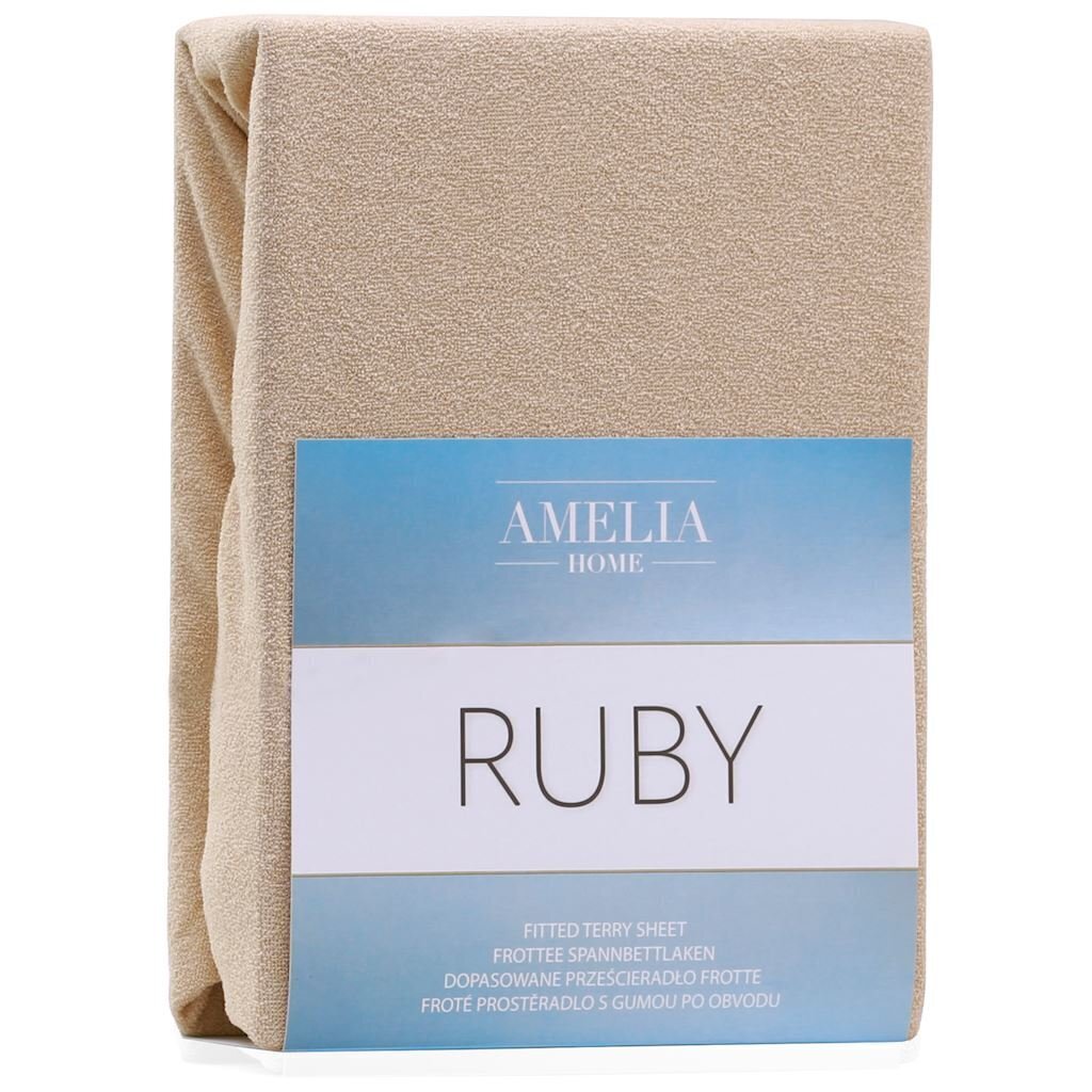 AmeliaHome frotē palags ar gumiju Ruby, 200x200 cm cena un informācija | Palagi | 220.lv