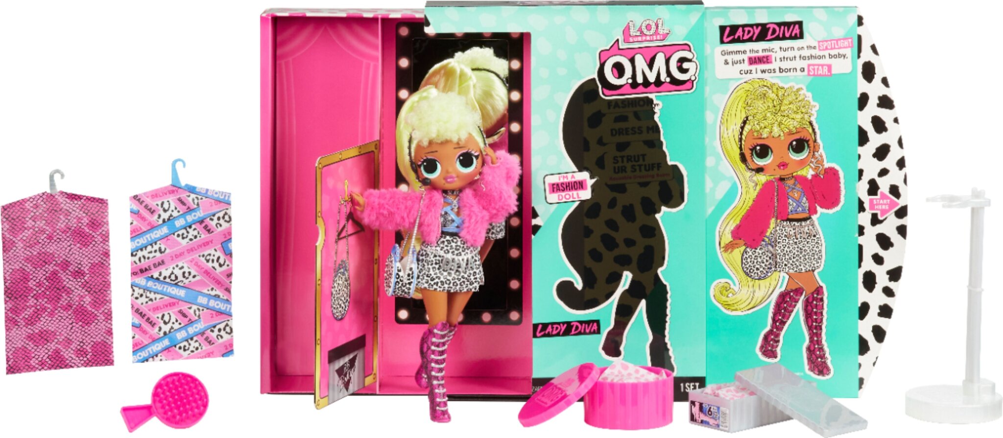 L.O.L. OMG Pārsteigums Lelle ar aksesuāriem Lady diva цена и информация | Rotaļlietas meitenēm | 220.lv
