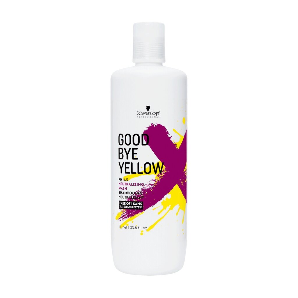 Dzelteno matu toņu neitralizējošs šampūns Schwarzkopf Professional Good Bye Yellow 1000 ml цена и информация | Šampūni | 220.lv