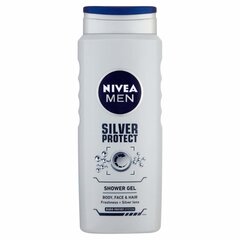 Гель для душа и шампунь Nivea Men Silver Protect для мужчин 500 мл цена и информация | Масла, гели для душа | 220.lv