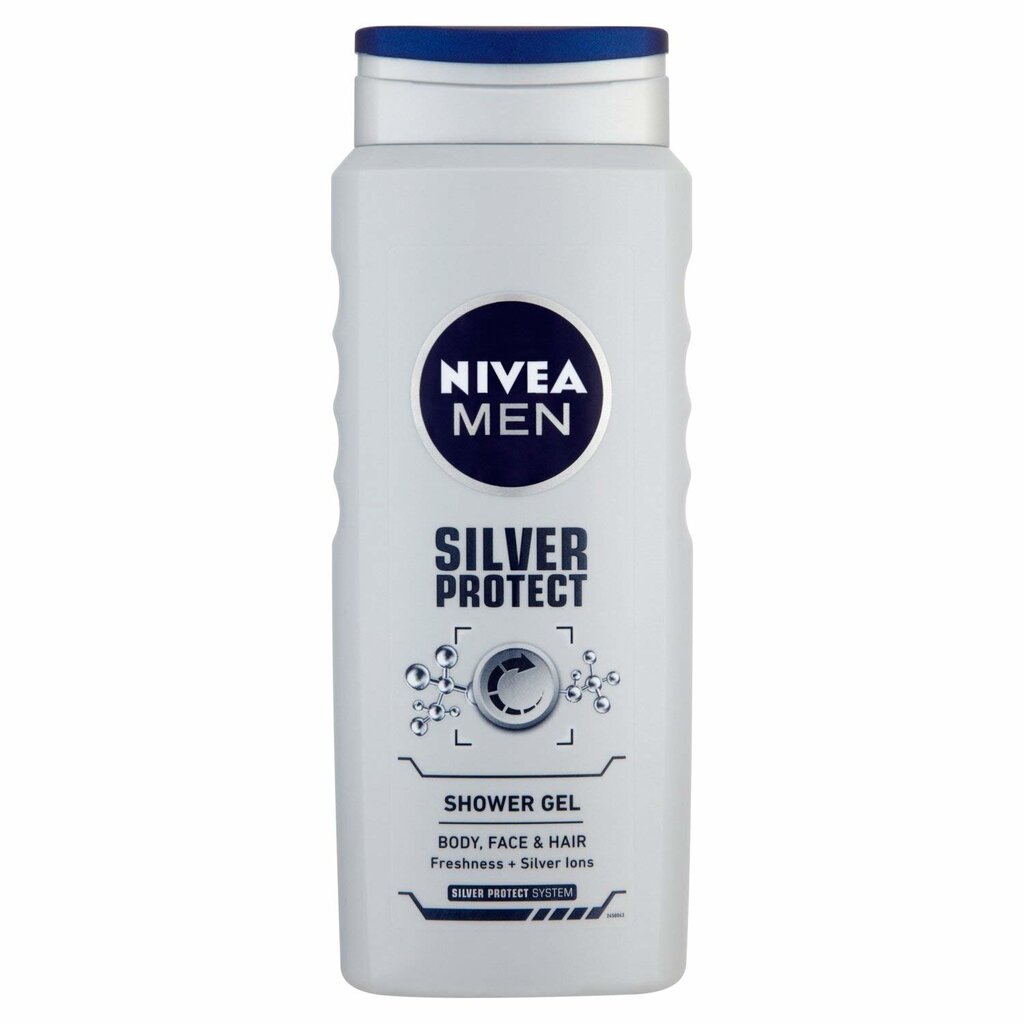 Dušas želeja un šampūns vīriešiem Nivea Men Silver Protect 500 ml cena un informācija | Dušas želejas, eļļas | 220.lv