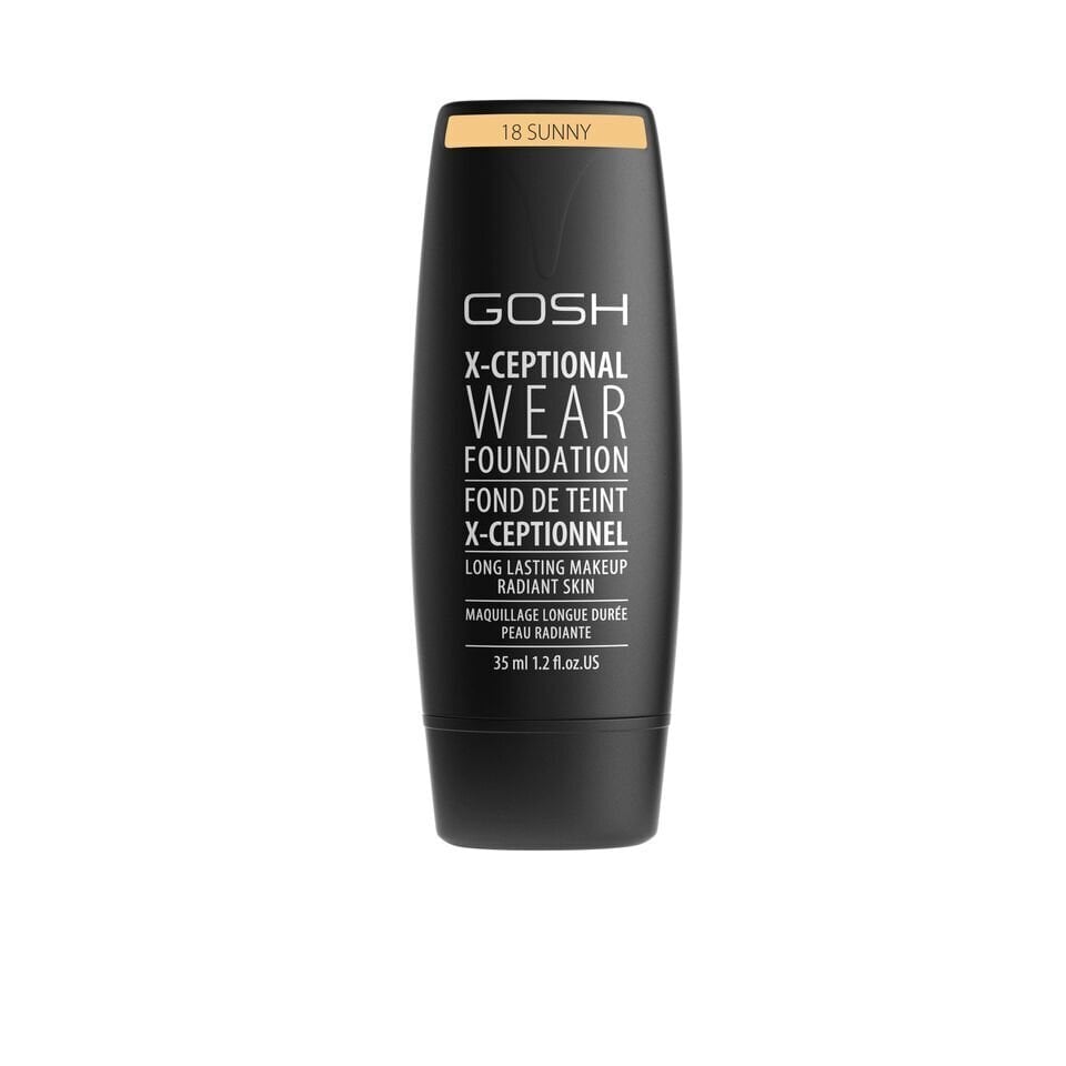 GOSH X-Ceptional Wear Make-up tonālais krēms 35 ml, 18 Sunny cena un informācija | Grima bāzes, tonālie krēmi, pūderi | 220.lv