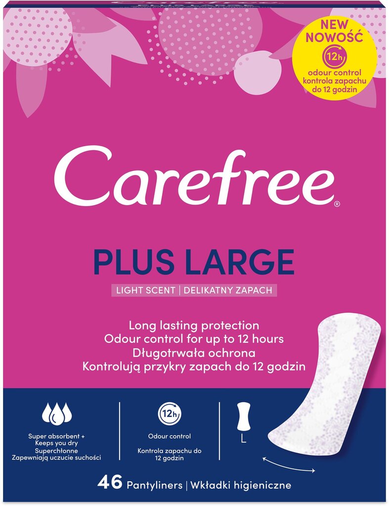 CAREFREE Large ieliktnīši, 46 gab. цена и информация | Tamponi, higiēniskās paketes, ieliktnīši | 220.lv