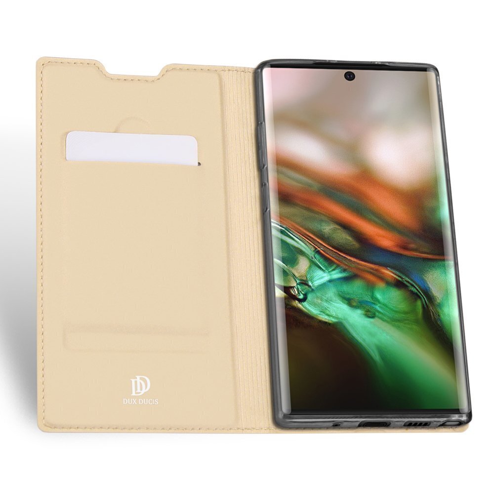 DUX DUCIS Skin Pro Atveramais maciņš telefonam Samsung Galaxy Note 10, Zelta cena un informācija | Telefonu vāciņi, maciņi | 220.lv