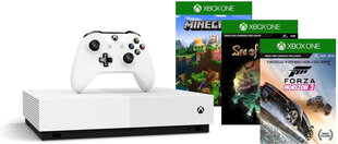 Microsoft Xbox One S 1TB All-Digital Edition (bez diska lasītāja) + Fortnite + Sea of Thieves + Minecraft cena un informācija | Spēļu konsoles | 220.lv