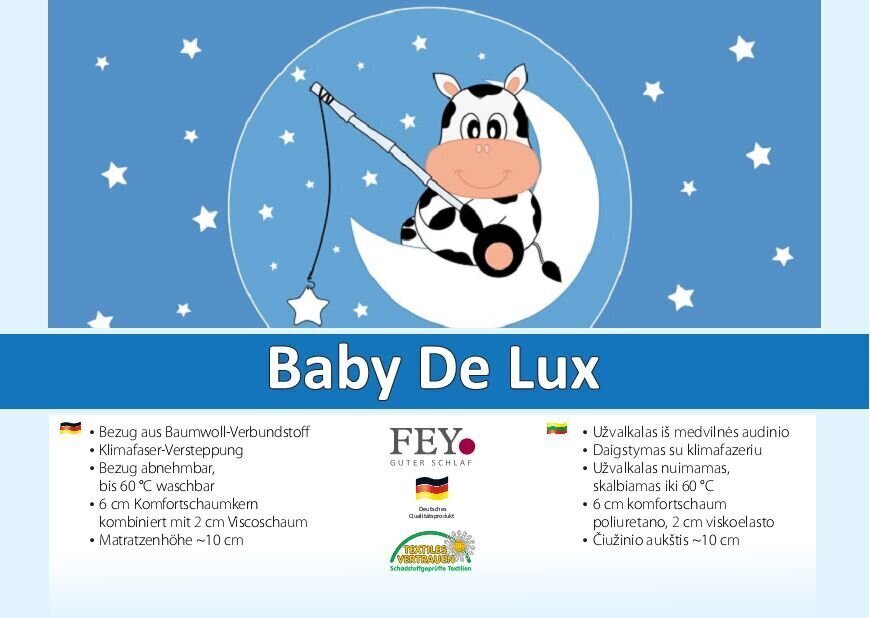 Bērnu matracis FEY Baby de Luxe, 60x120 cm cena un informācija | Matrači | 220.lv