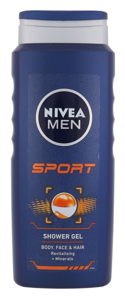Dušas želeja un šampūns vīriešiem Nivea Men Sport 500 ml cena un informācija | Dušas želejas, eļļas | 220.lv