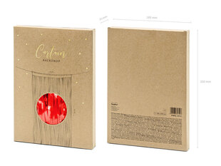 Lentes dekorēšanai Lietus, sarkanas, 90 x 250cm (1 kaste/ 50 gab.) cena un informācija | Svētku dekorācijas | 220.lv