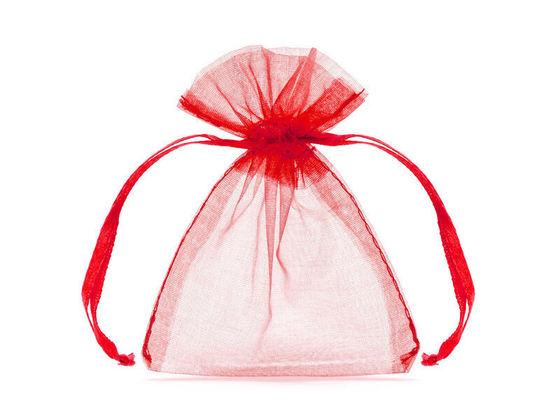 Dāvanu maisiņš, sarkans, 10cm (1 iepak./ 20 gab.) cena un informācija | Dāvanu saiņošanas materiāli | 220.lv