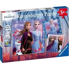 Puzle Ravensburger Ledus valsts 2 (Frozen 2) Ceļojums sākas, 3 x 49 d., 5011 cena un informācija | Puzles, 3D puzles | 220.lv