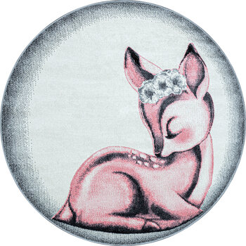 Ayyildiz apaļais bērnu paklājs Bambi Pink 0850, 160x160 cm cena un informācija | Paklāji | 220.lv