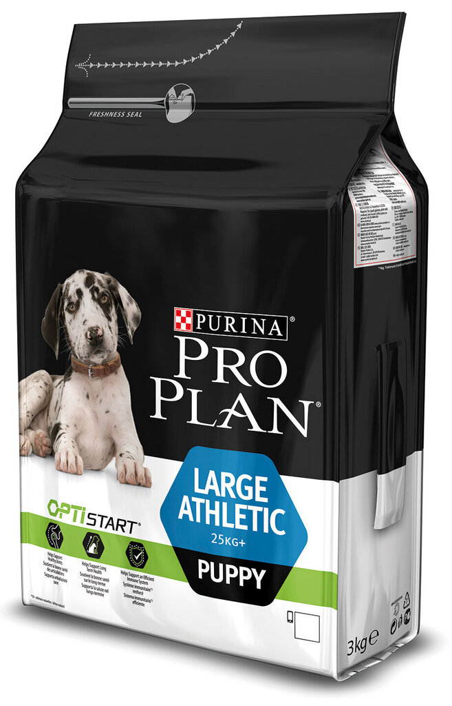Pro Plan Puppy Large Athletic lielo šķirņu atlētiskajiem suņiem un kucēniem (2-18 mēn. vecumā), 3 kg cena un informācija | Sausā barība suņiem | 220.lv