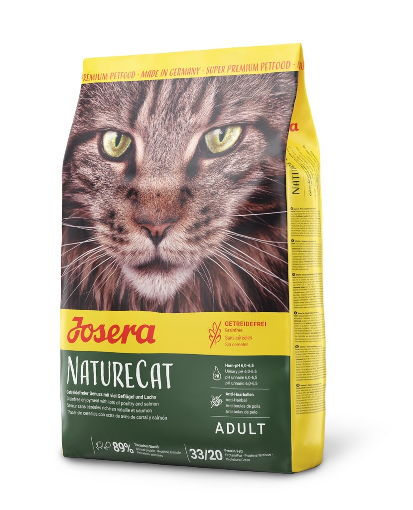 Josera bez graudiem NatureCat, 2 kg cena un informācija | Sausā barība kaķiem | 220.lv