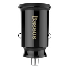 Baseus Grain Mini automašīnas lādētājs 2x USB 3.1A melns (CCALL-ML01) cena un informācija | Lādētāji un adapteri | 220.lv