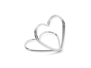 Vārda kartes turētājs Hearts, sudraba, 2.5 cm (1 kaste/ 50 iepak.) (1 iepak./ 10 gab.) цена и информация | Праздничные декорации | 220.lv