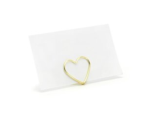 Vārda kartes turētājs Hearts, zelta, 2.5 cm (1 iepak./ 10 gab.) цена и информация | Праздничные декорации | 220.lv