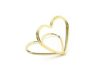 Vārda kartes turētājs Hearts, zelta, 2.5 cm (1 iepak./ 10 gab.) цена и информация | Праздничные декорации | 220.lv