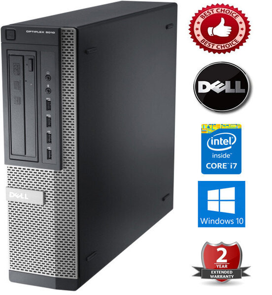 DELL Optiplex 7010 Core i7-3770 16GB 1TB HDD DVD Windows 10 Professional  Dators cena | 220.lv