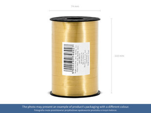Пластиковая лента для упаковки подарков, черная, 5мм / 225м цена и информация | Упаковочные материалы для подарков | 220.lv