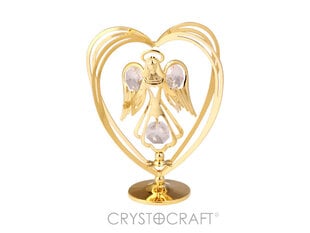 Ангел с кристаллами SWAROVSKI в сердце, золотое покрытие цена и информация | Детали интерьера | 220.lv