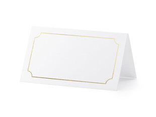 Именная карточка Frame, золотая, 9.5х5.5 см (1 кор/ 50 упак) (1 упак/10 шт) цена и информация | Праздничные декорации | 220.lv