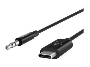 Belkin F7U079bt03-BLK, Aux 3.5 мм/USB-C, 0.9 м цена и информация | Кабели и провода | 220.lv