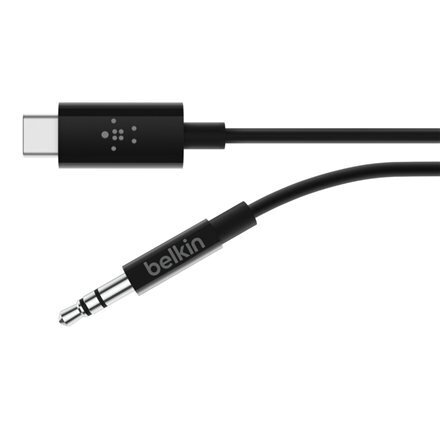 Belkin F7U079bt03-BLK, Aux 3.5 mm/USB-C, 0.9 m цена и информация | Kabeļi un vadi | 220.lv