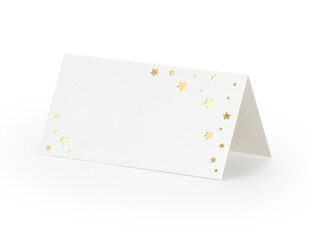Именная карточка Let's Celebrate - Stars 9,5х5,5 см (1 коробка / 50 упаковок) (1 упаковка / 10 шт) цена и информация | Праздничные декорации | 220.lv