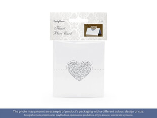 Именная карточка Сердце 9x6,5 см (1 коробка / 50 упаковок) (1 упаковка / 10 шт) цена и информация | Праздничные декорации | 220.lv