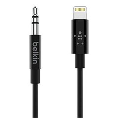 Кабель Belkin AV10172bt03-BLK, Lightning - 3.5 mm Minijack, 0.9 m цена и информация | Кабели для телефонов | 220.lv