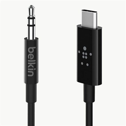 Belkin F7U079bt06-BLK, USB-C/Aux 3.5 mm, 1.8 m cena un informācija | Kabeļi un vadi | 220.lv