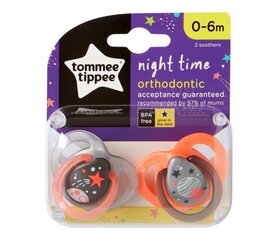 Пустышка Tommee Tippee Night 0-6 месяцев, 2 шт., 433473 цена и информация | Пустышки | 220.lv