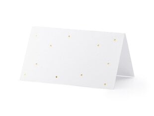 Vārda karte Dots, zelta, 9.5x5.5 cm (1 kaste/ 50 iepak.) (1 iepak./ 10 gab.) цена и информация | Праздничные декорации | 220.lv