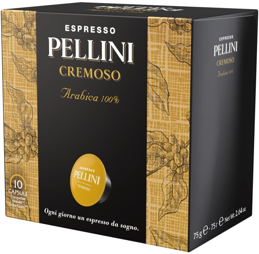 Pellini Cremoso Espresso, 10 kafijas kapsulas цена и информация | Kafija, kakao | 220.lv