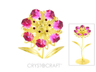 Цветок с красными кристаллами SWAROVSKI, золотое покрытие цена и информация | Детали интерьера | 220.lv
