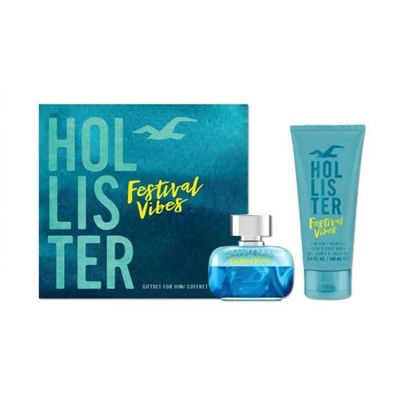 Komplekts Hollister Festival Vibes vīriešiem: EDT 50 ml + šampūns-dušas želeja 100 ml цена и информация | Vīriešu smaržas | 220.lv